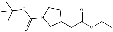 1-叔丁氧羰基-3-吡咯烷乙酸乙酯 结构式