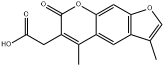 2-{3,5-二甲基-7-氧代-7H-呋喃[3,2-G]色烯-6-基}乙酸 结构式