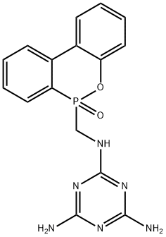 N-[(10-氧代-9,10-二氢-9-氧杂-10-磷杂菲-10-基)甲基]-1,3,5-三嗪-2,4,6-三胺 结构式