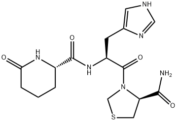 [2S-[2R*[R*(R*)]]]-N-[2-[4-(aminocarbonyl)-3-thiazolidinyl]-1-(1H-imidazol-4-ylmethyl)-2-oxoethyl]-6-oxopiperidine-2-carboxamide 结构式