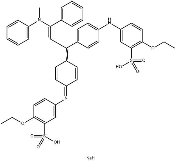 SODIUM HYDROGEN -2-ETHOXY-5-[[4-[[4-[(4-ETHOXY-3-SULPHONATOPHENYL)AMINO]PHENYL]-(1H-INDOL-3-YL-1-MET 结构式