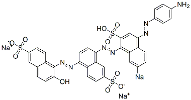 4-[[4-[(4-Aminophenyl)azo]-7-sodiosulfo-1-naphthalenyl]azo]-2'-hydroxy[1,1'-azobisnaphthalene]-6,6'-disulfonic acid disodium salt 结构式