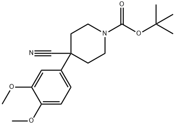 1-BOC-4-CYANO-4-(3,4-DIMETHOXYPHENYL)-PIPERIDINE 结构式