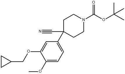 1-BOC-4-CYANO-4-[3-(CYCLOPROPYLMETHOXY)-4-METHOXYPHENYL]-PIPERIDINE 结构式