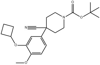 1-BOC-4-CYANO-4-[3-(CYCLOBUTYLOXY)-4-METHOXYPHENYL]-PIPERIDINE 结构式