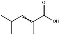 2,4-二甲基-2-戊烯酸,主要为反式 结构式