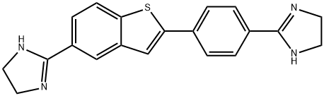 2-[2-[4-(4,5-dihydro-1H-imidazol-2-yl)phenyl]benzothiophen-5-yl]-4,5-d ihydro-1H-imidazole 结构式