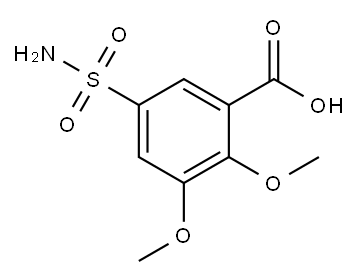 2,3-二甲氧基-5-磺酰胺苯甲酸 结构式