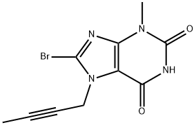 8-溴-7-(2-丁炔基)-3-甲基黄嘌呤 结构式