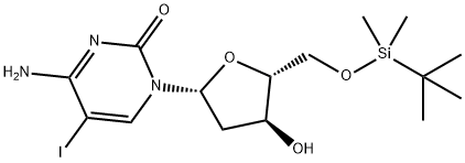 2'-脱氧-5'-O-[(叔丁基)二甲基硅烷基]-5-碘胞苷 结构式