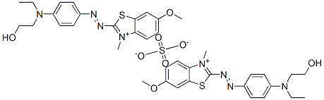 2-[[4-[乙基(2-羟基乙基)氨基]苯基]偶氮]-6-甲氧基-3-甲基-苯并噻唑翁硫酸盐 结构式