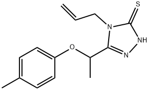 4-烯丙基-5-(1-(对甲苯基氧基)乙基)-4H-1,2,4-三唑-3-硫醇 结构式