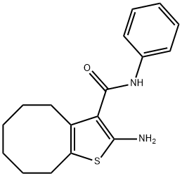 2-AMINO-N-PHENYL-4,5,6,7,8,9-HEXAHYDROCYCLOOCTA[B]THIOPHENE-3-CARBOXAMIDE 结构式