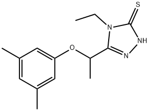 5-(1-(3,5-二甲基苯氧基)乙基)-4-乙基-4H-1,2,4-三唑-3-硫醇 结构式