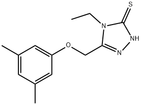 5-((3,5-二甲基苯氧基)甲基)-4-乙基-4H-1,2,4-三唑-3-硫醇 结构式