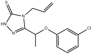 4-烯丙基-5-[1-(3-氯苯氧基)乙基]-2H-1,2,4-三唑-3-硫酮 结构式