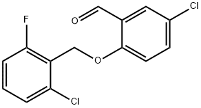 5-氯-2-[(2-氯-6-氟苄基)氧基]苯甲醛 结构式