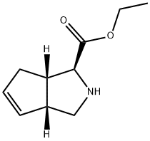 Cyclopenta[c]pyrrole-1-carboxylic acid, 1,2,3,3a,6,6a-hexahydro-, ethyl ester, (1S,3aR,6aS)- (9CI) 结构式