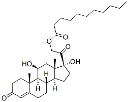 11BETA,17,21-三羟基孕甾-4-烯-3,20-二酮 21-十一烷酸酯 结构式
