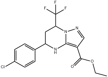 5-(4-氯苯基)-7-(三氟甲基)-4,5,6,7-四氢吡唑[1,5-A]嘧啶-3-甲酸乙酯 结构式