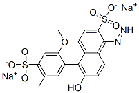 Disodium6-hydroxy-5-(2-methoxy-5-methyl-4-sulfonato-phenyl)diazenyl-naphthalene-2-sulfonate 结构式