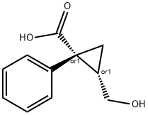 (1R,2S)-2-羟甲基-1-苯基环丙羧酸 结构式