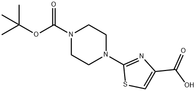 2-[1-(叔丁氧羰酰)-4-哌啶基]-1,3-噻唑-4-甲酸 结构式