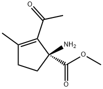 2-Cyclopentene-1-carboxylicacid,2-acetyl-1-amino-3-methyl-,methylester, 结构式