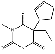 5-(2-Cyclopentenyl)-5-ethyl-1-methylbarbituric acid 结构式