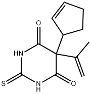 5-(2-Cyclopentenyl)-2,3-dihydro-5-(1-methylvinyl)-2-thioxo-4,6(1H,5H)-pyrimidinedione 结构式