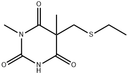 1,5-Dimethyl-5-(ethylthiomethyl)-2-sodiooxy-4,6(1H,5H)-pyrimidinedione 结构式