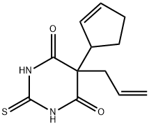 5-Allyl-5-(2-cyclopenten-1-yl)-2,3-dihydro-2-thioxo-4,6(1H,5H)-pyrimidinedione 结构式