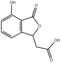 1,3-Dihydro-4-hydroxy-3-oxoisobenzofuran-1-acetic acid 结构式