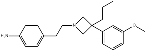 4-[2-[3-(m-Methoxyphenyl)-3-propyl-1-azetidinyl]ethyl]aniline 结构式