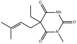 5-Ethyl-1-methyl-5-(3-methyl-2-butenyl)-2,4,6(1H,3H,5H)-pyrimidinetrione 结构式