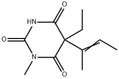 5-Ethyl-1-methyl-5-(1-methyl-1-propenyl)barbituric acid 结构式