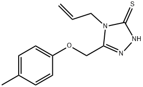 4-烯丙基-5-[(4-甲基苯氧基)甲基]-2H-1,2,4-三唑-3-硫酮 结构式