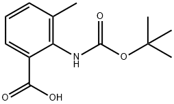 2-叔丁氧基羰氨基-3-甲基苯甲酸 结构式