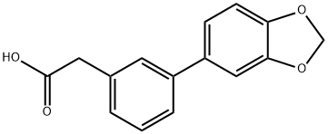 2-(3-(苯并[D][1,3]二氧杂-5-基)苯基)乙酸 结构式