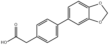 2-(4-(苯并[D][1,3]二氧杂-5-基)苯基)乙酸 结构式