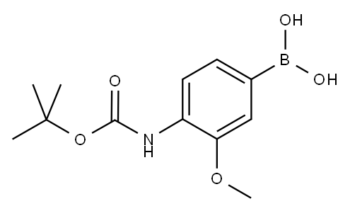 4-N-叔丁氧羰基氨基-3-甲氧基苯硼酸 结构式