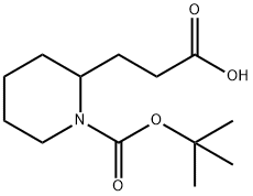 1-叔丁氧羰基-2-哌啶丙酸 结构式