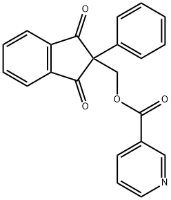 (2,3-dihydro-1,3-dioxo-2-phenyl-1H-inden-2-yl)methyl nicotinate 结构式