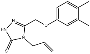 4-烯丙基-5-((3,4-二甲基苯氧基)甲基)-4H-1,2,4-三唑-3-硫醇 结构式