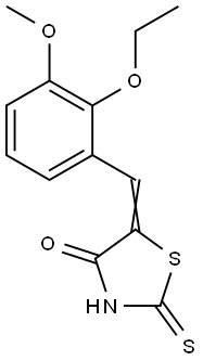 5-[(2-乙氧基-3-甲氧苯基)亚甲基]-2-硫代-4-四氢噻唑酮 结构式