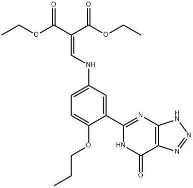 diethyl [[[3-(4,7-dihydro-7-oxo-1H-1,2,3-triazolo[4,5-d]pyrimidin-5-yl)-4-propoxyphenyl]amino]methylene]malonate 结构式