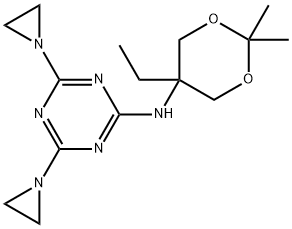 4,6-Di(aziridin-1-yl)-N-(5-ethyl-2,2-dimethyl-1,3-dioxan-5-yl)-1,3,5-triazin-2-amine 结构式