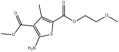 2-(2-甲氧基乙基)4-甲基-5-氨基-3-甲基噻吩-2,4-二甲酸酯 结构式