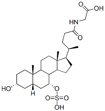 N-[(3a,5b,7a)-3-hydroxy-24-oxo-7-(sulfooxy)cholan-24-yl]-glycine 结构式