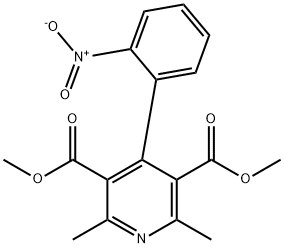 4 - (2硝基苯基)-2,6 -二甲基吡啶-3,5二羧酸二甲酯 结构式